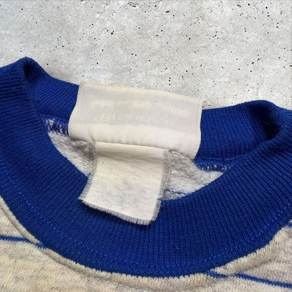 Vintage Detroit Lions Toddler Sweatshirt Made in USA Blue Striped - Picture 7 of 9